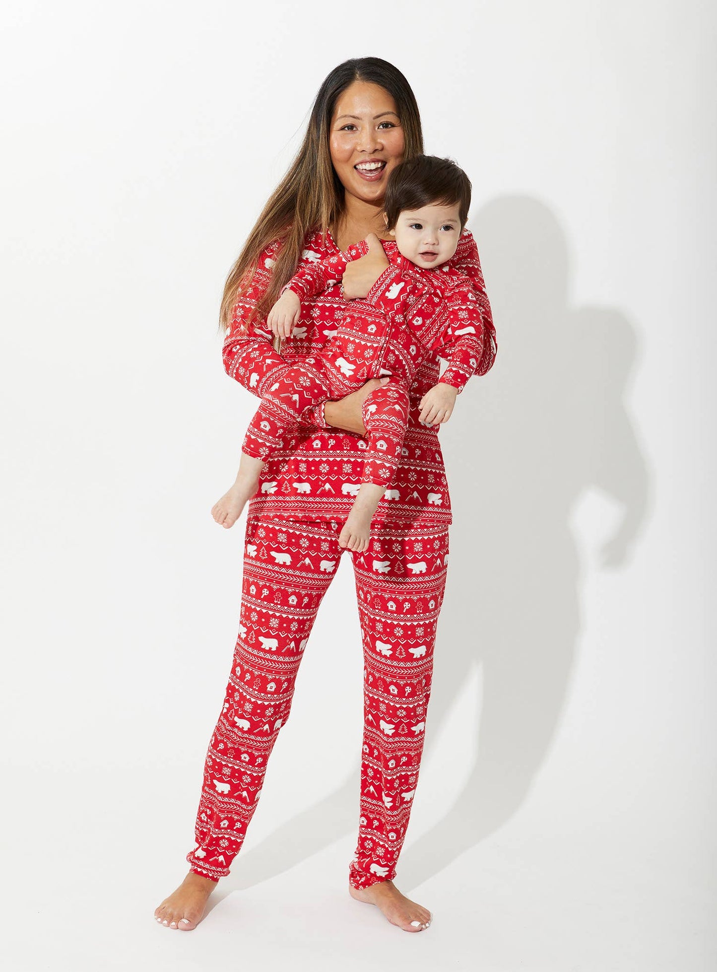 Christmas Pajamas: Polar Isle Red Bamboo Baby Sleepwear: 6-9 Months
