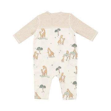 Romper w/ Contrast Sleeves- GIRAFFE FAMILIES