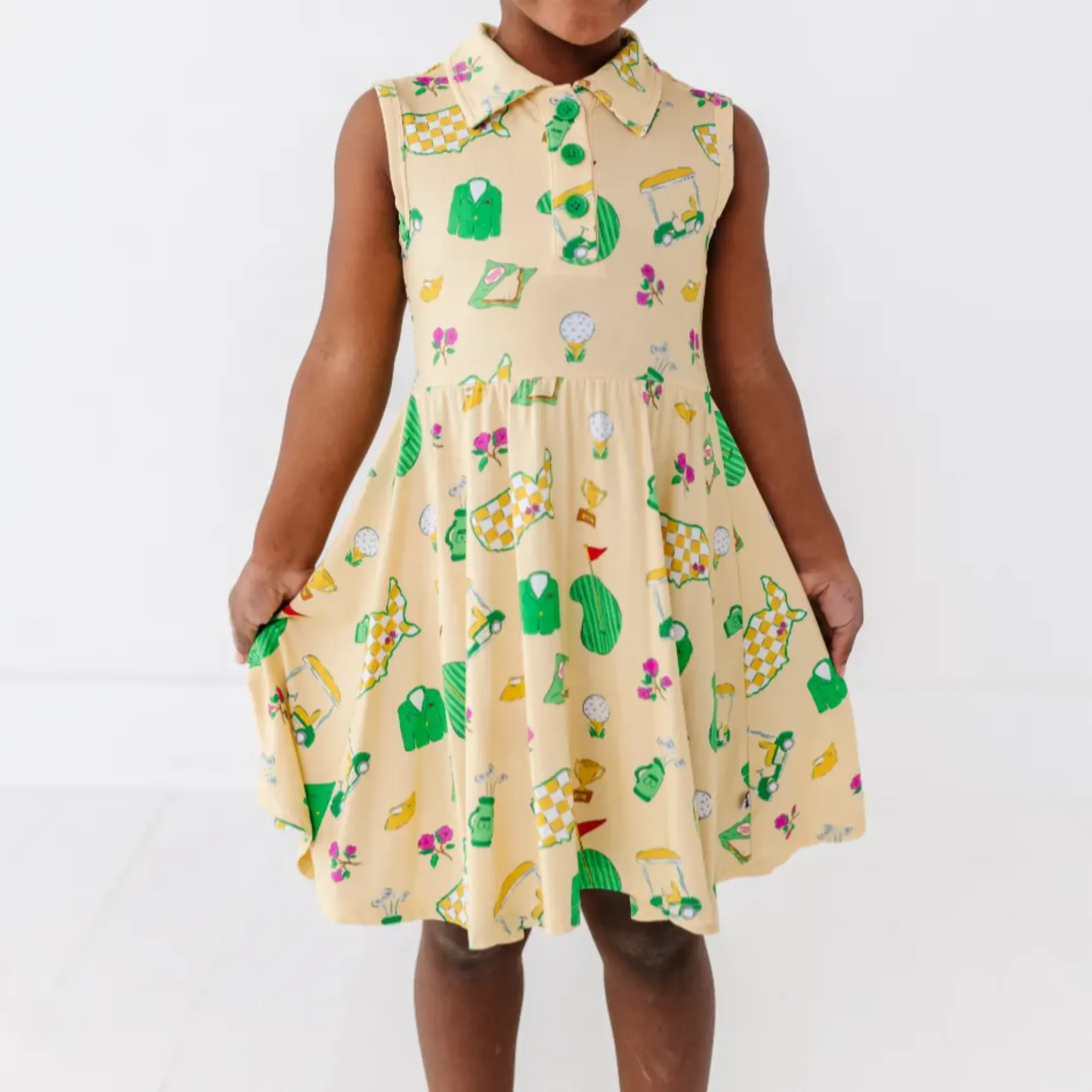 2025 Masters- Dreaming of a Green Jacket Girls Collared Dress