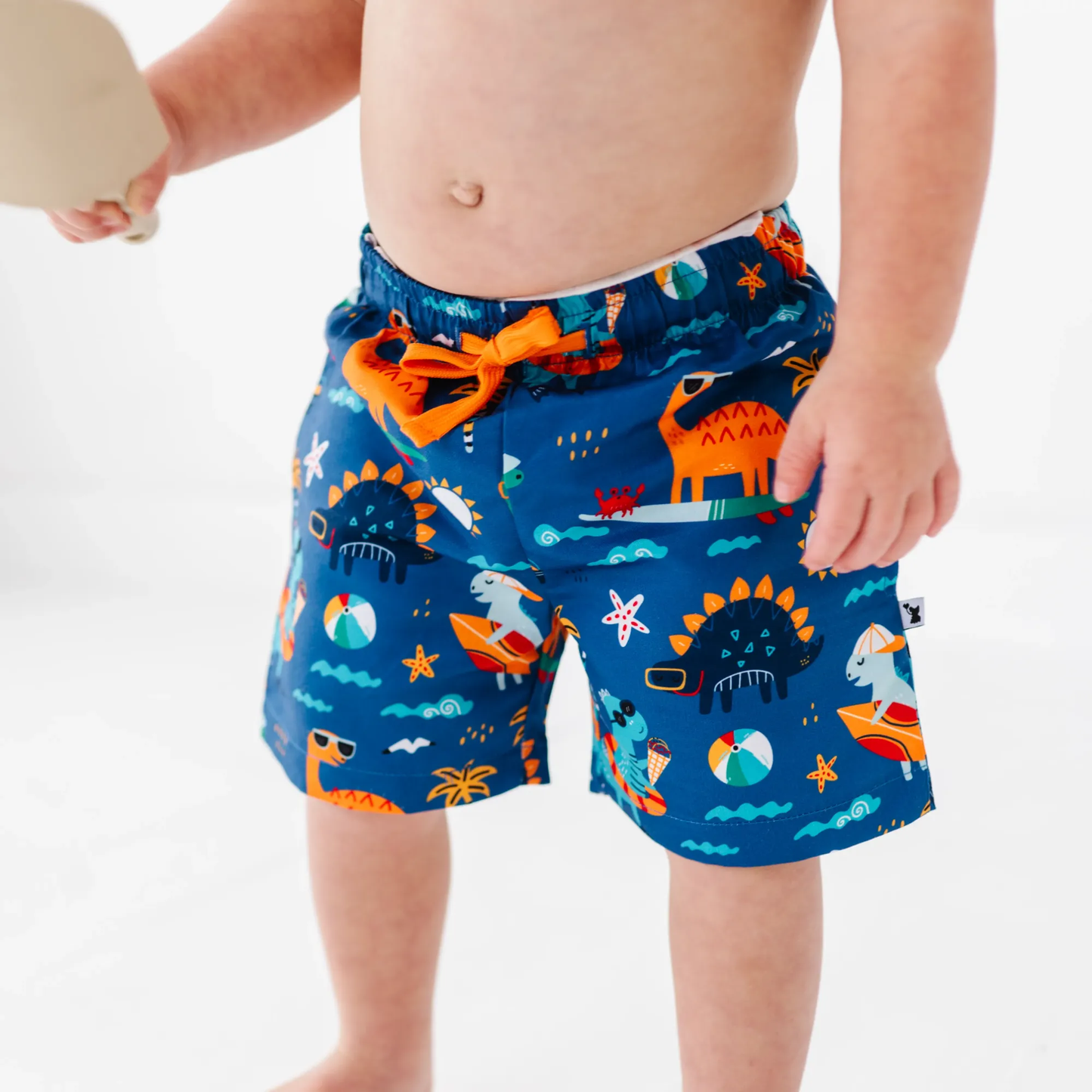 Blue Dino Boys Swim Trunks: 3T