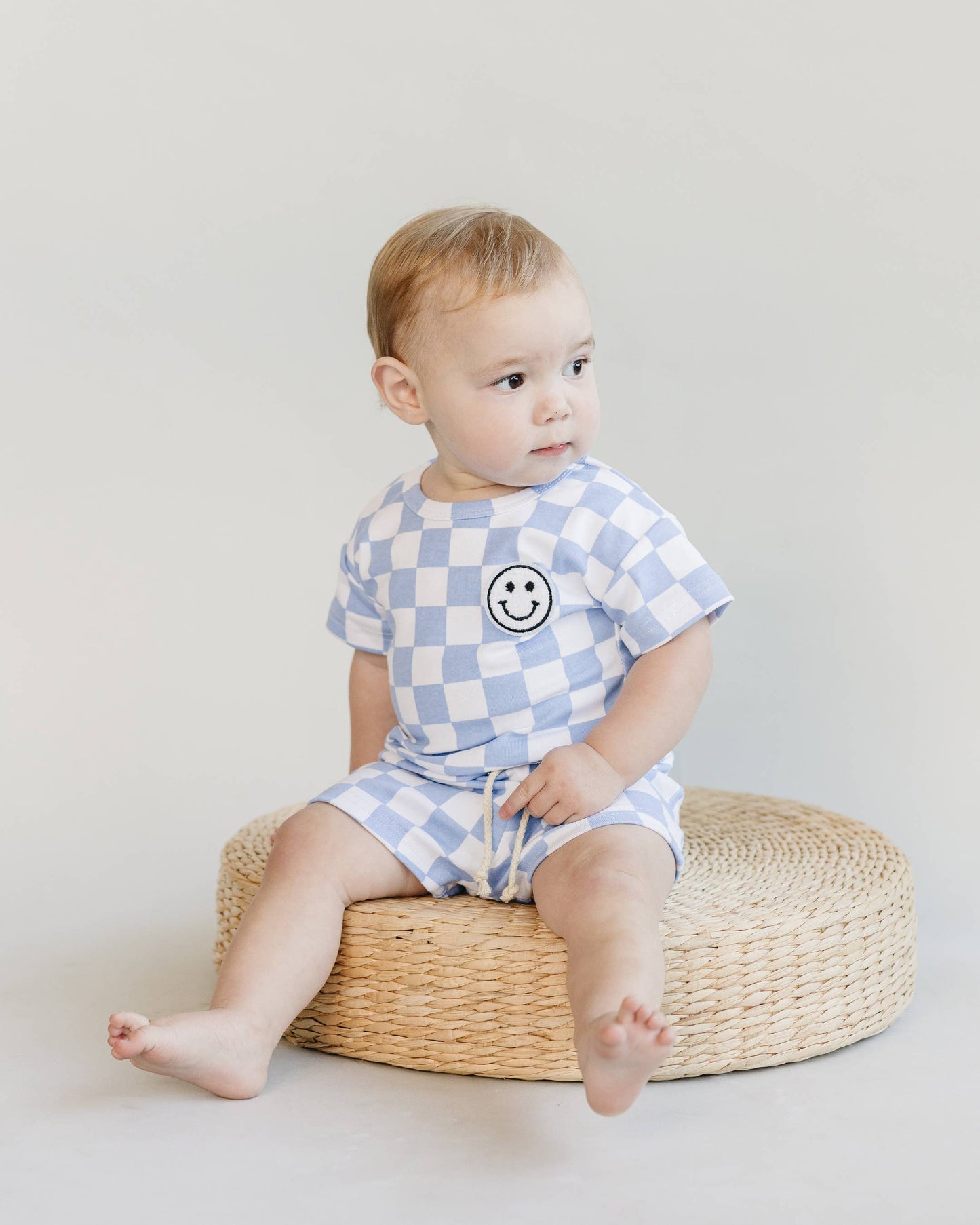 Checkered Shorts Set | Blue: 3T