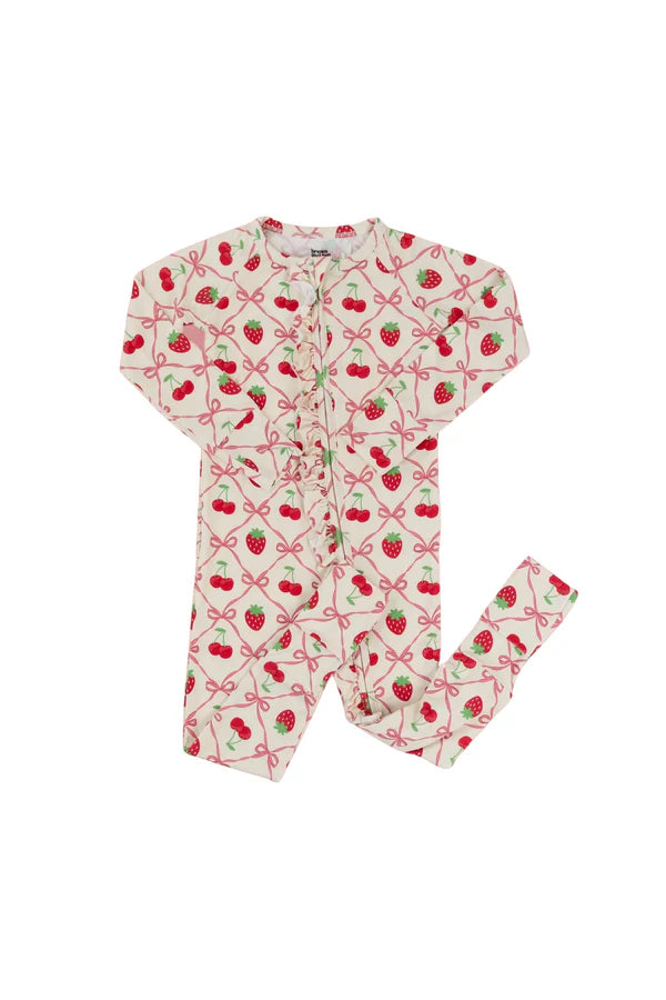 Dream Ruffle Romper- CHERRY BOW BERRY