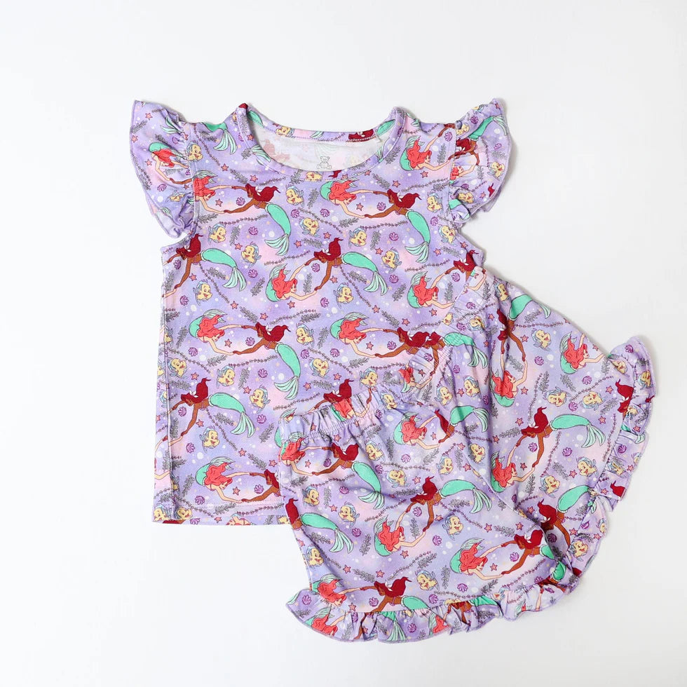 Bamboo Flutter Sleeve & Shorts Lounge Set (OLIVIA)- SUNNY DAYS MERMAIDS