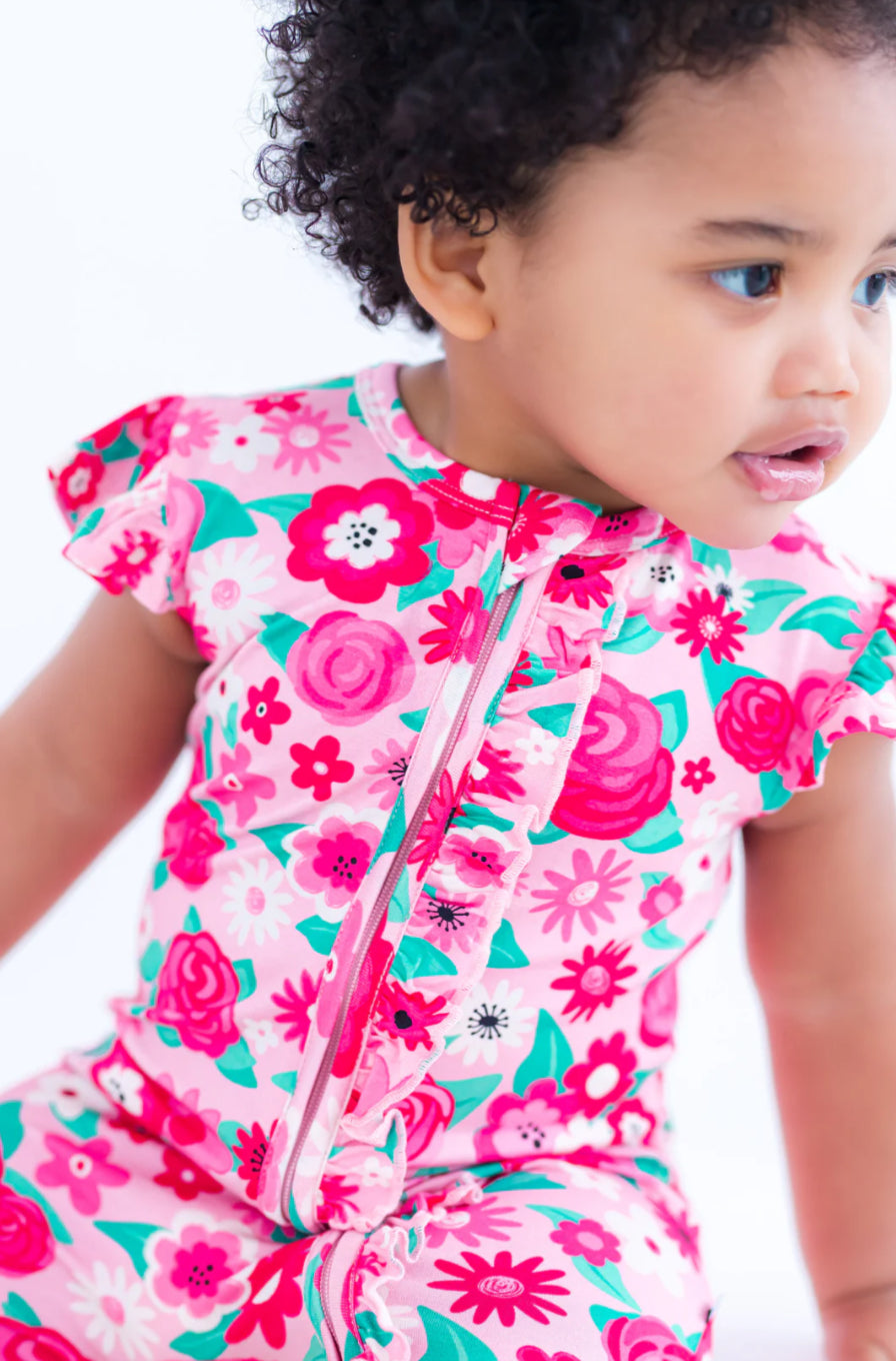 Ruffle Zip Romper- ROSIE