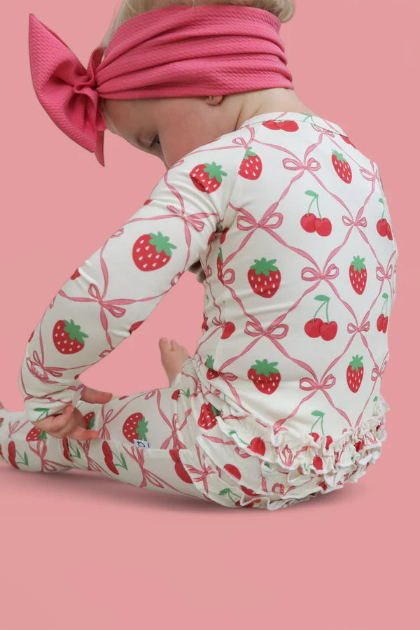 Dream Ruffle Romper- CHERRY BOW BERRY