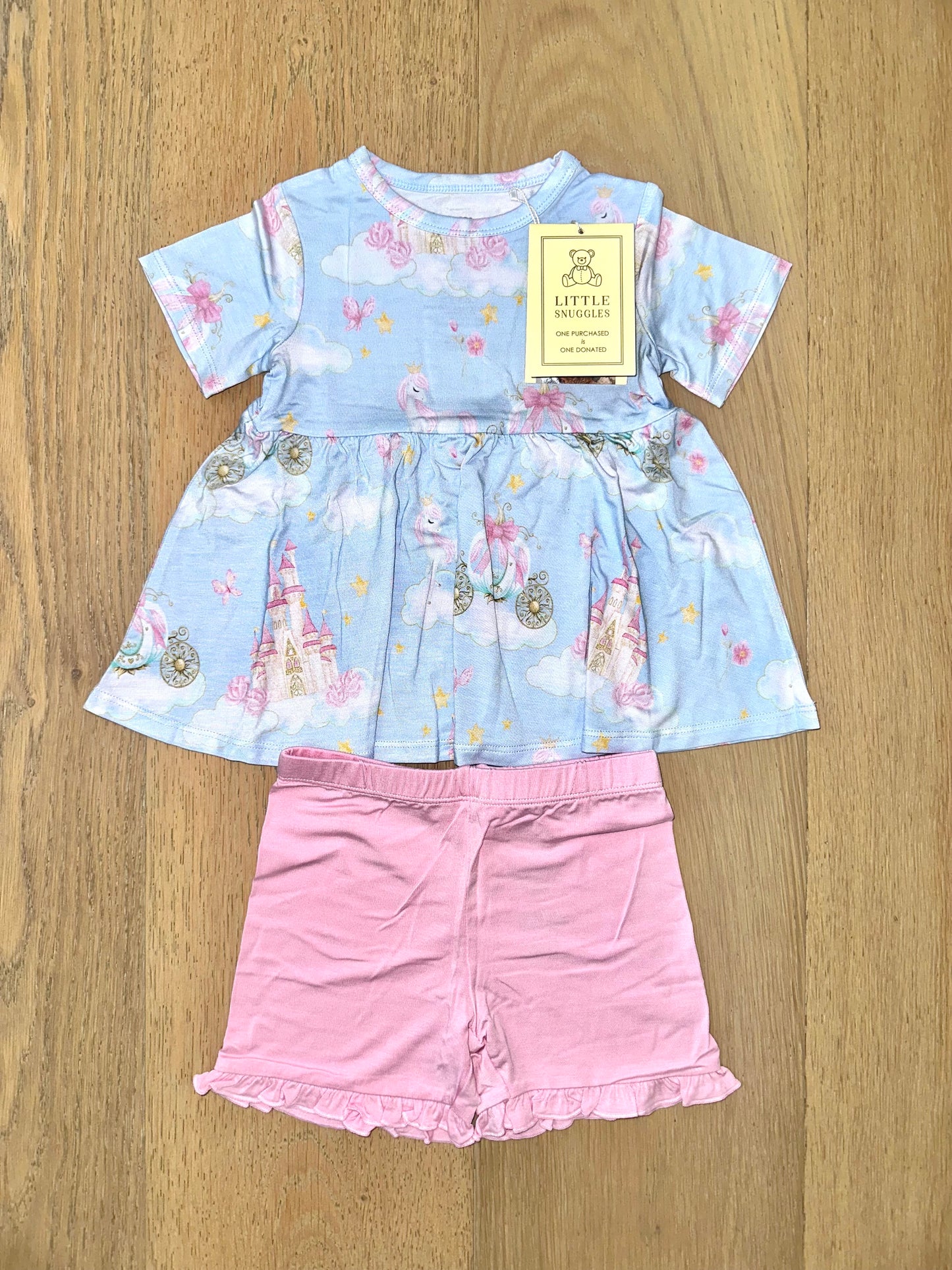 Bamboo Short Sleeve Peplum Set- DAY DREAMS DREAM ON