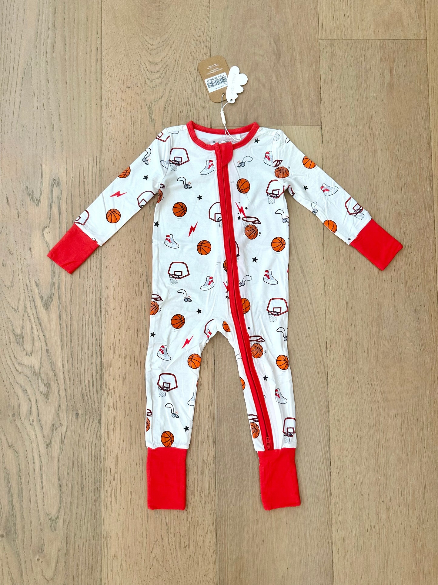 2 Way Zipper Convertible Romper- BASKETBALL UNI
