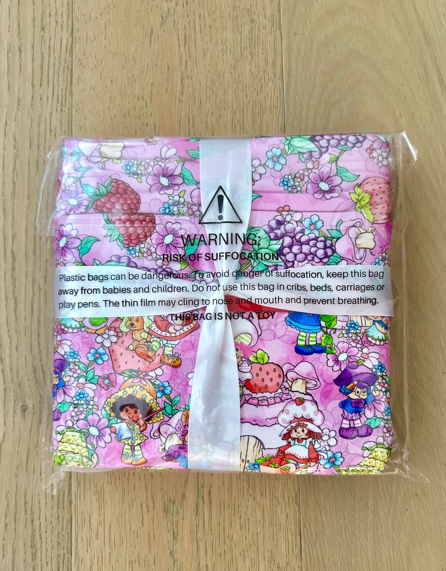 3 Layer Non Quilted Bamboo Blanket 50X65- STRAWBERRY FRIENDS