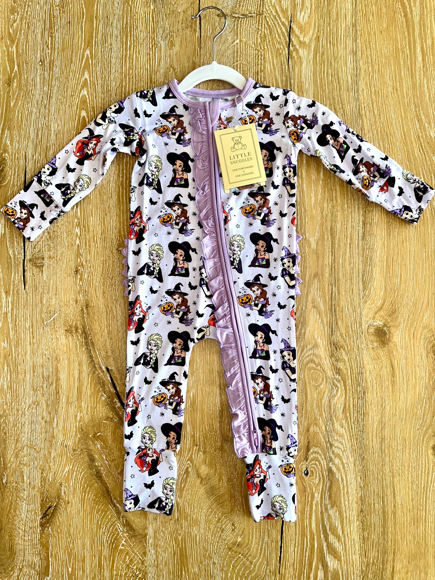 Bamboo Ruffle Zippy Romper (IVY)- BOO BASH WICKED PRINCESS