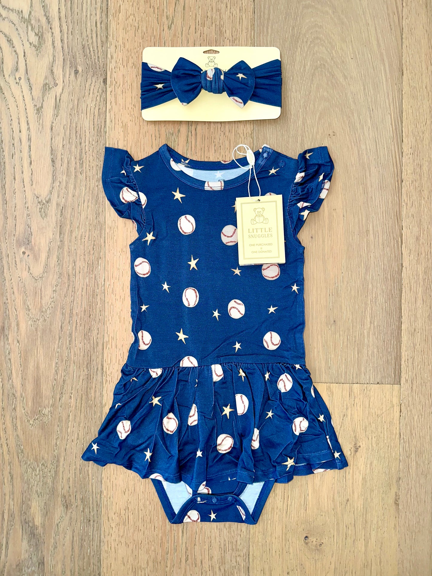 Bamboo Twirl Skirt Bodysuit with Headband (Claire)- SUMMER LOVE GRAND SLAM