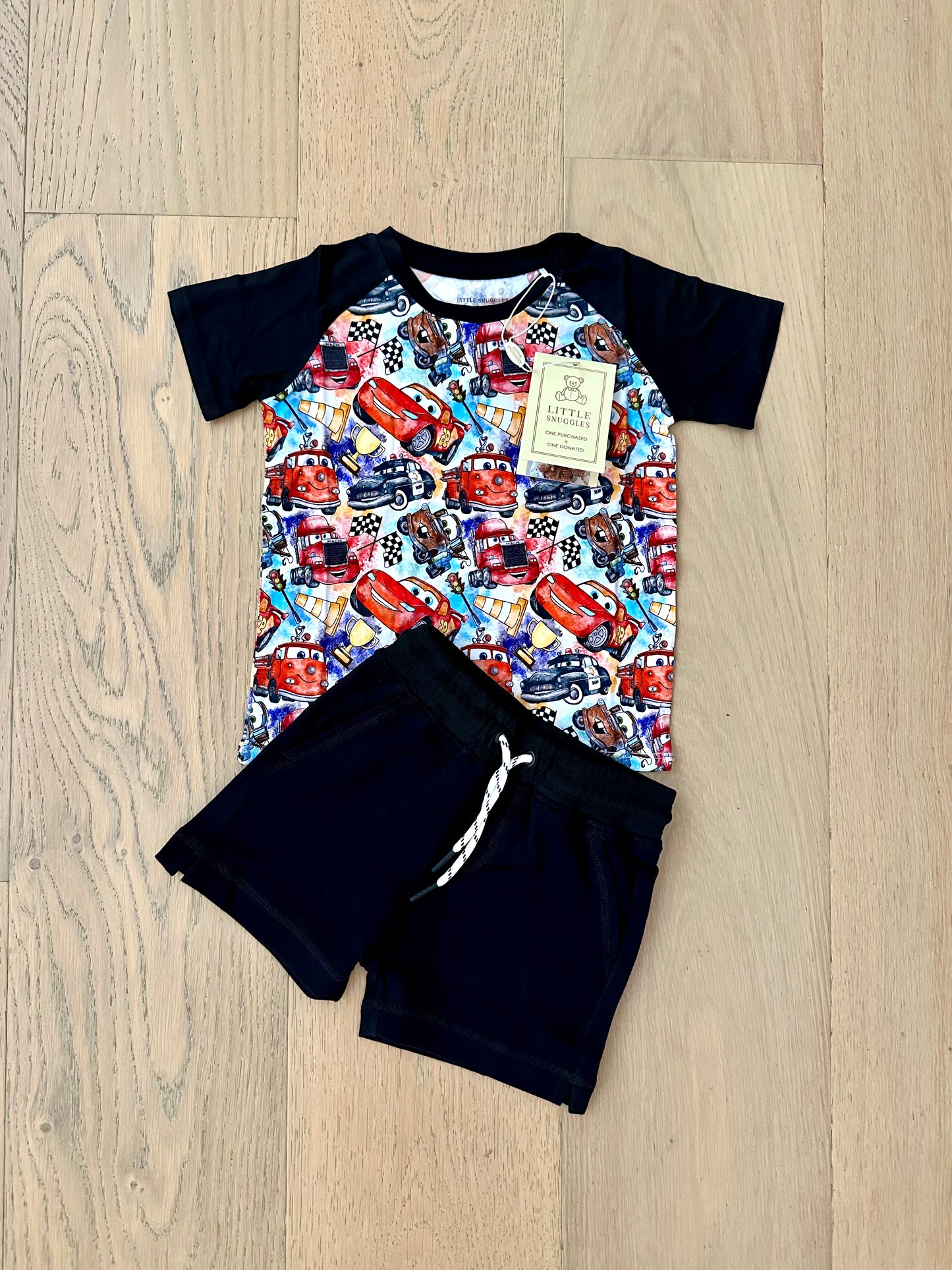 Bamboo Short Sleeve & Short Set (KNOX)- CARS GO VROOM