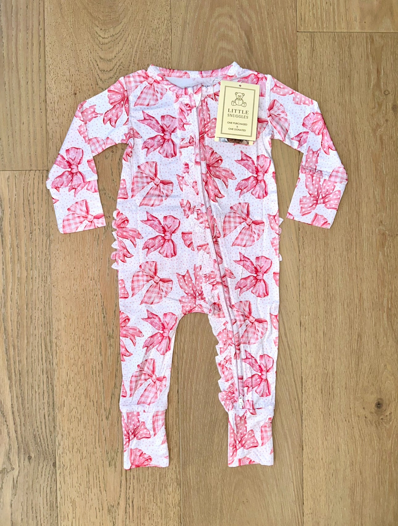 Bamboo Ruffle Zipper Romper (IVY)- LOVIN’ BOWS