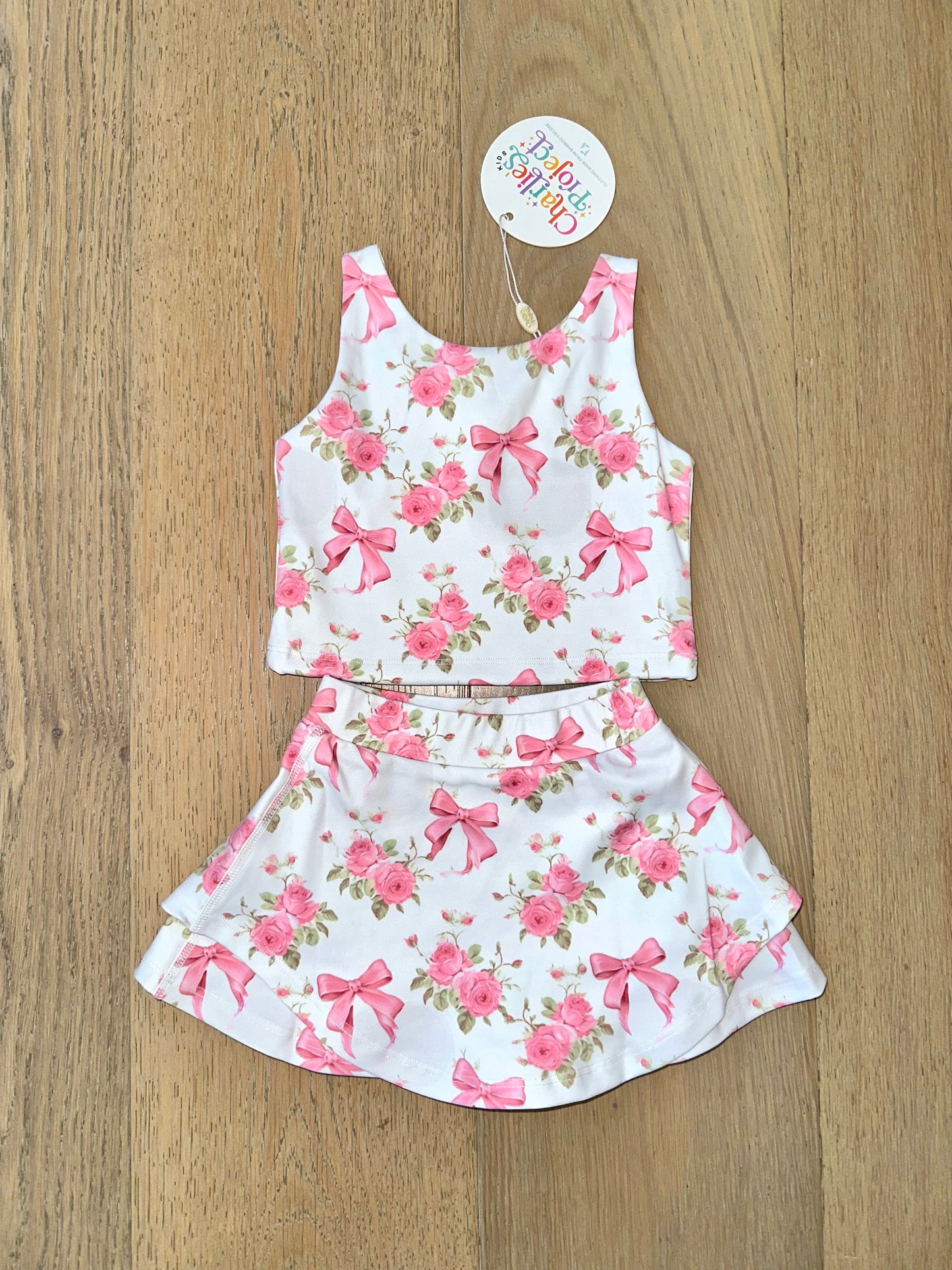 Girls Active Skort Set- RIBBONS & ROSES