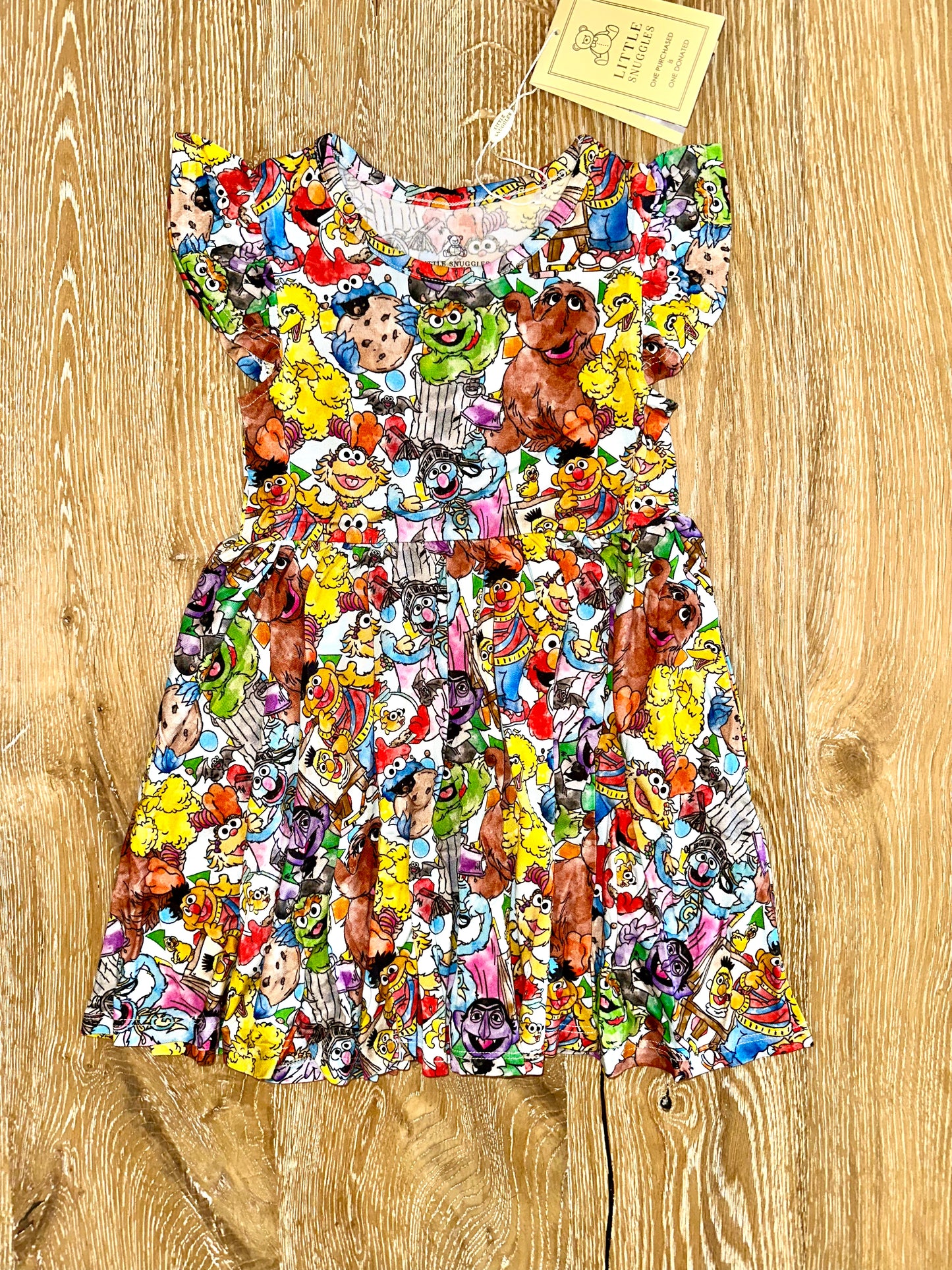 Bamboo Twirl Dress- FLUFFY FRIENDS SUNNY STREET