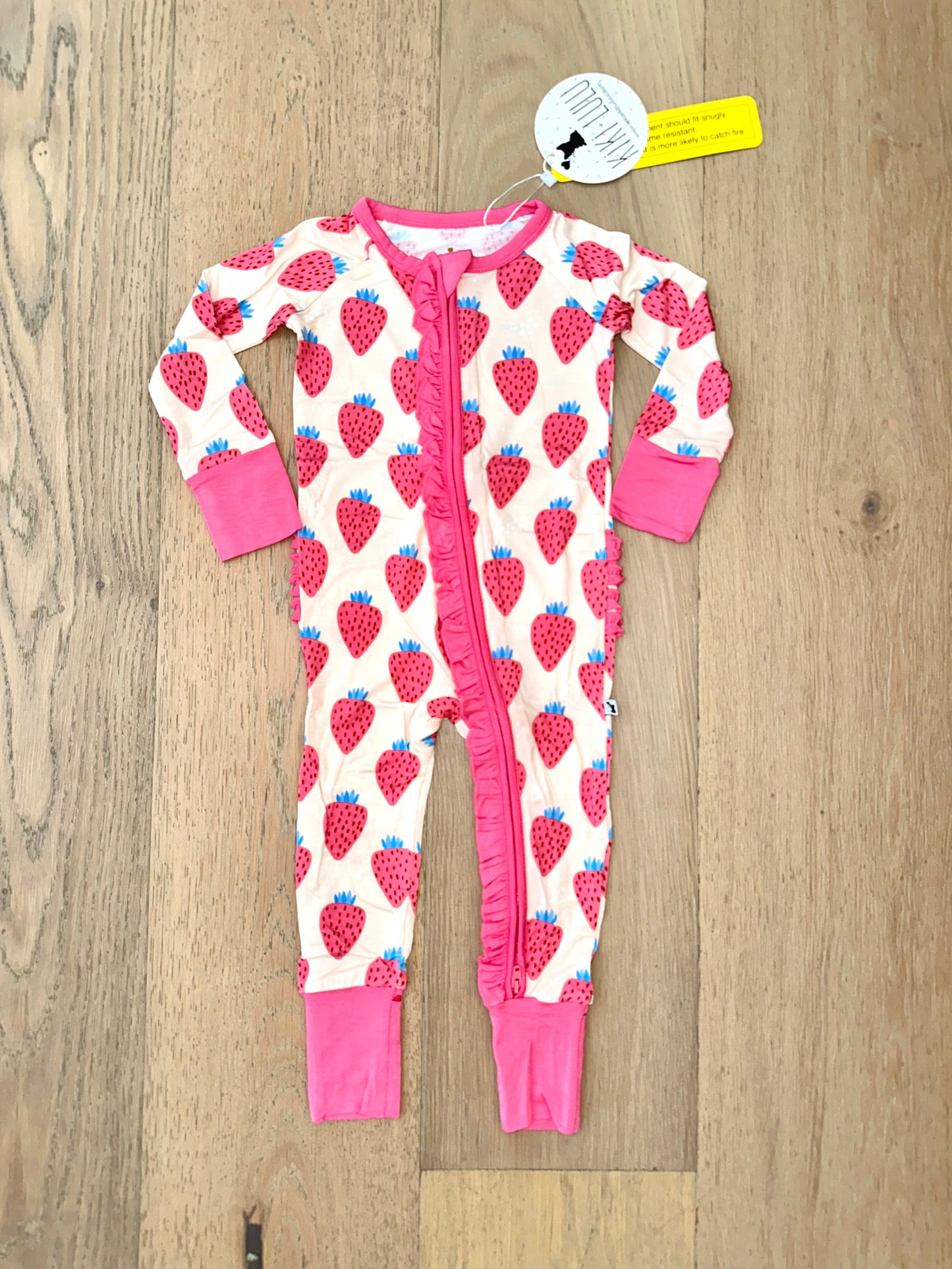 Convertible Footies with Ruffle- YOU'RE MY JAM STRAWBERRY