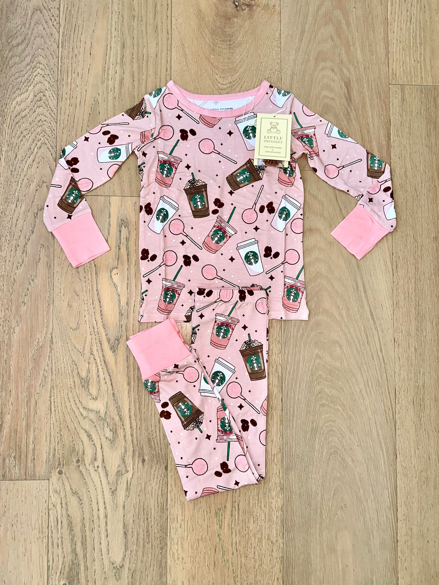 Bamboo (Willow) Long Sleeve Lounge Set- PINK DRINK