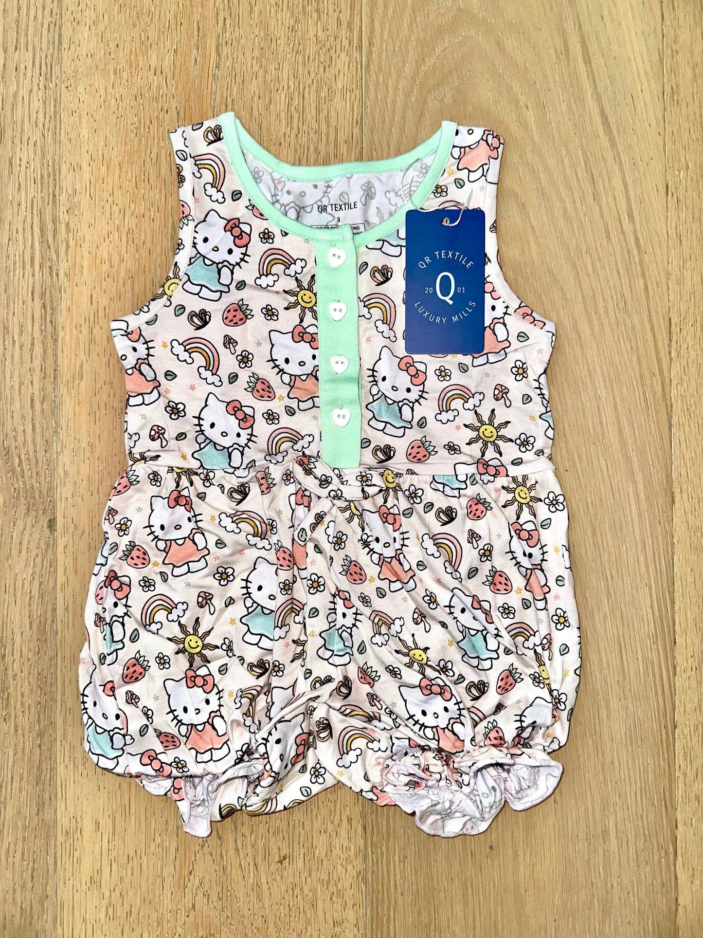 Bamboo Bubble Romper (ADELINE)- HELLO SPRING KITTY
