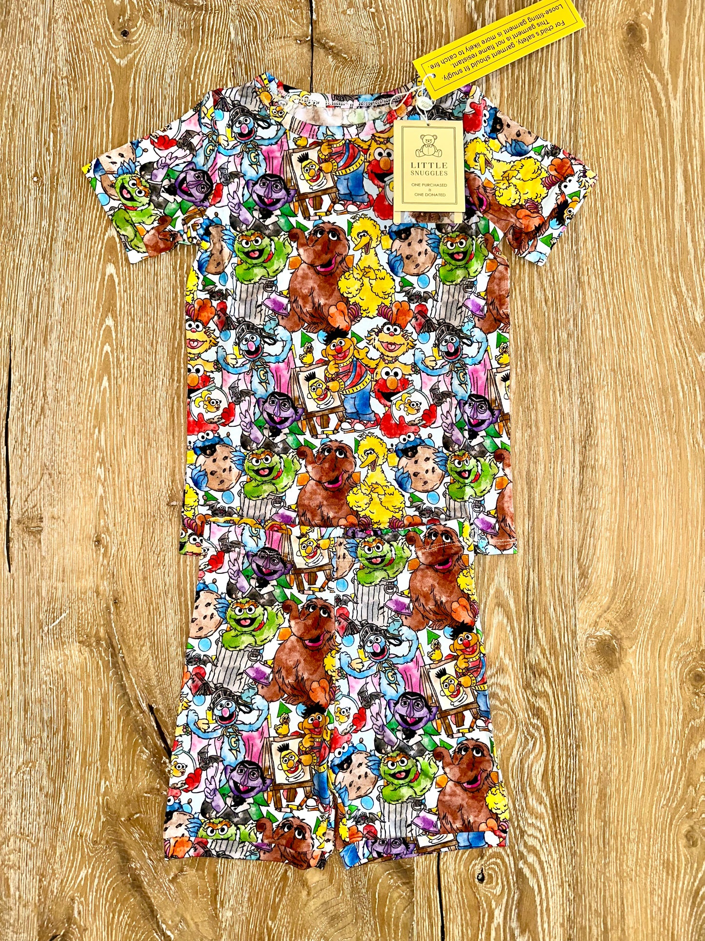 Bamboo (Bentley) Short Sleeve Shorts Lounge Set- FLUFFY FRIENDS SUNNY STREET
