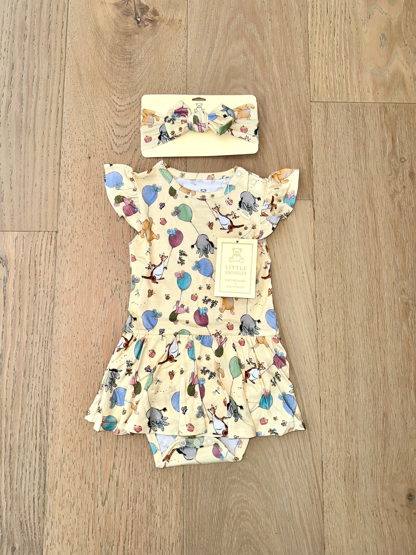 Bamboo Twirl Skirt Bodysuit with Headband (Claire)- MAGIC COLLECTION PARTY WITH POOH
