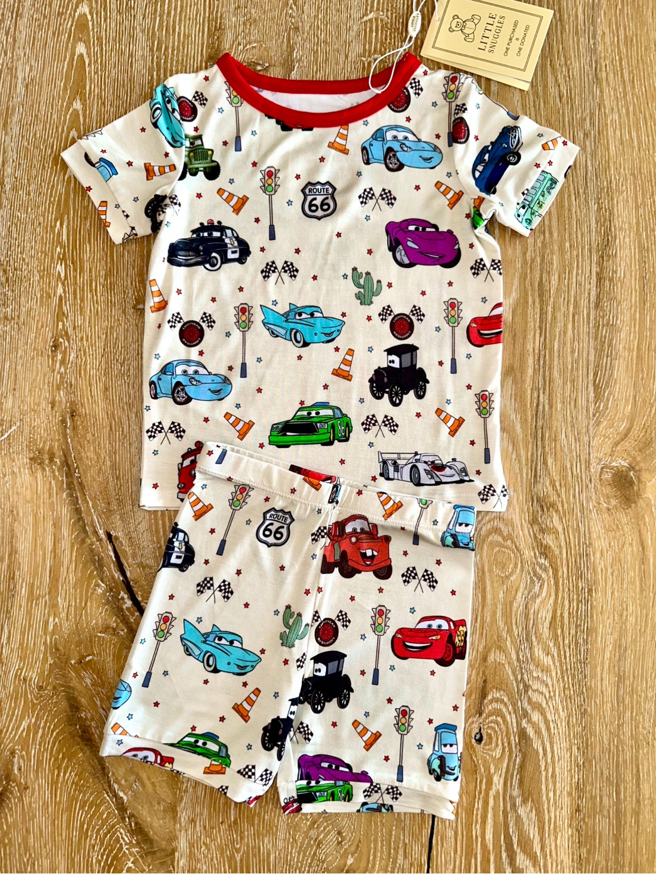 Bamboo (Bentley) Short Sleeve Shorts Lounge Set- ROUTE 66 CARS