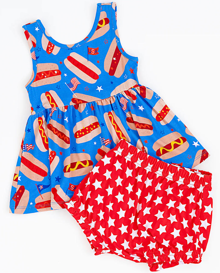 It’s The Fourth of July and It Makes Me Want A Hot Dog Real Bad Bummie Set