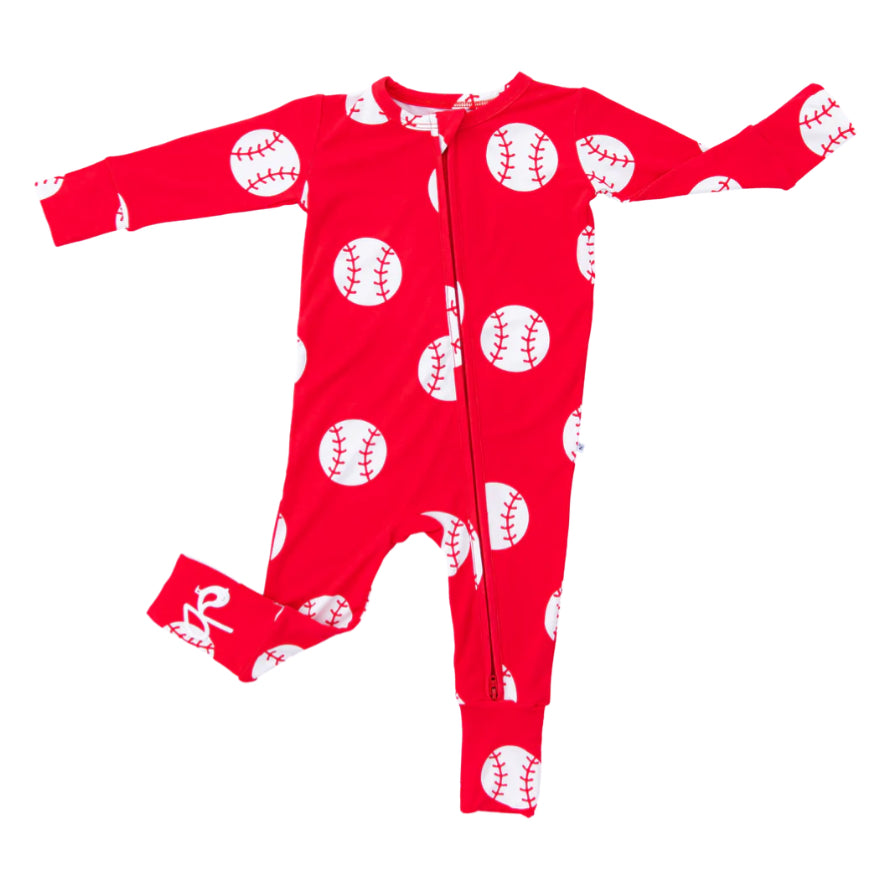 Convertible Footie- RED BASEBALL