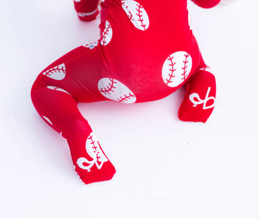 Convertible Footie- RED BASEBALL