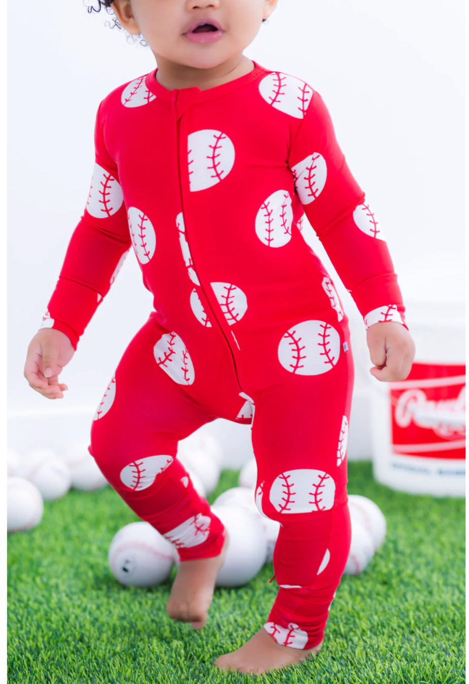 Convertible Footie- RED BASEBALL