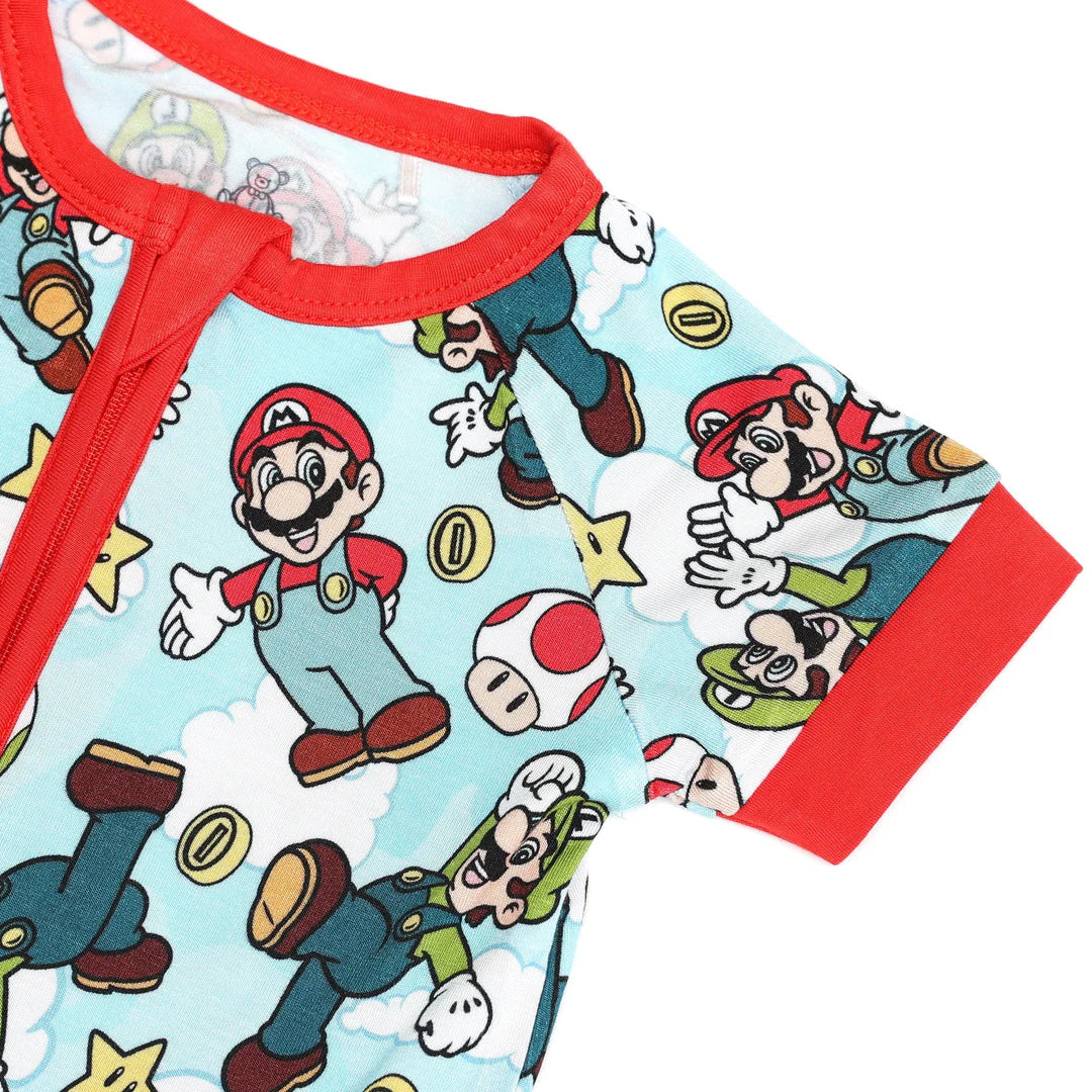 Bamboo Shortie Romper- MARIO