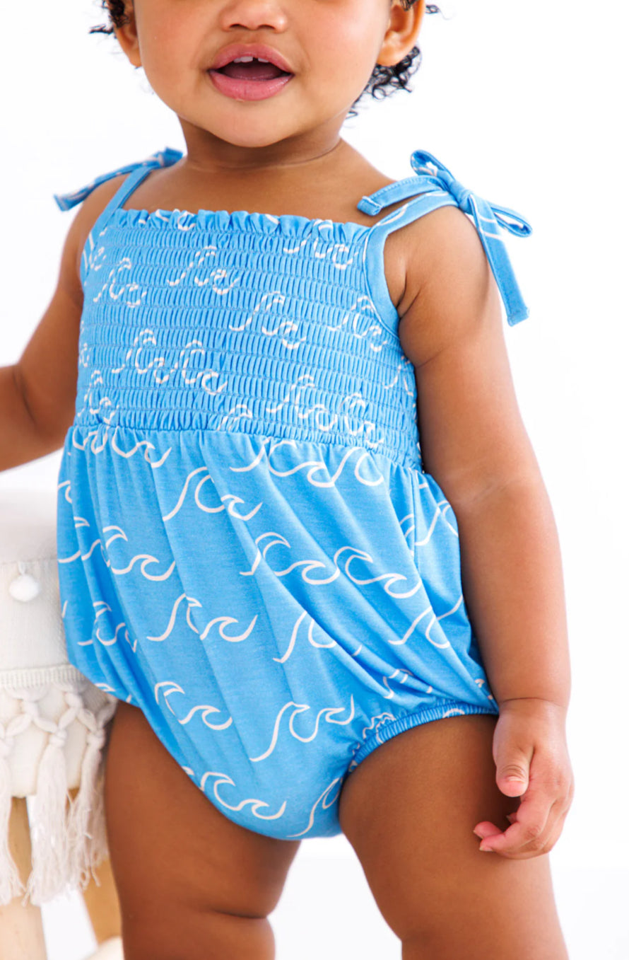 Smocked Birdie Bubble- COVE