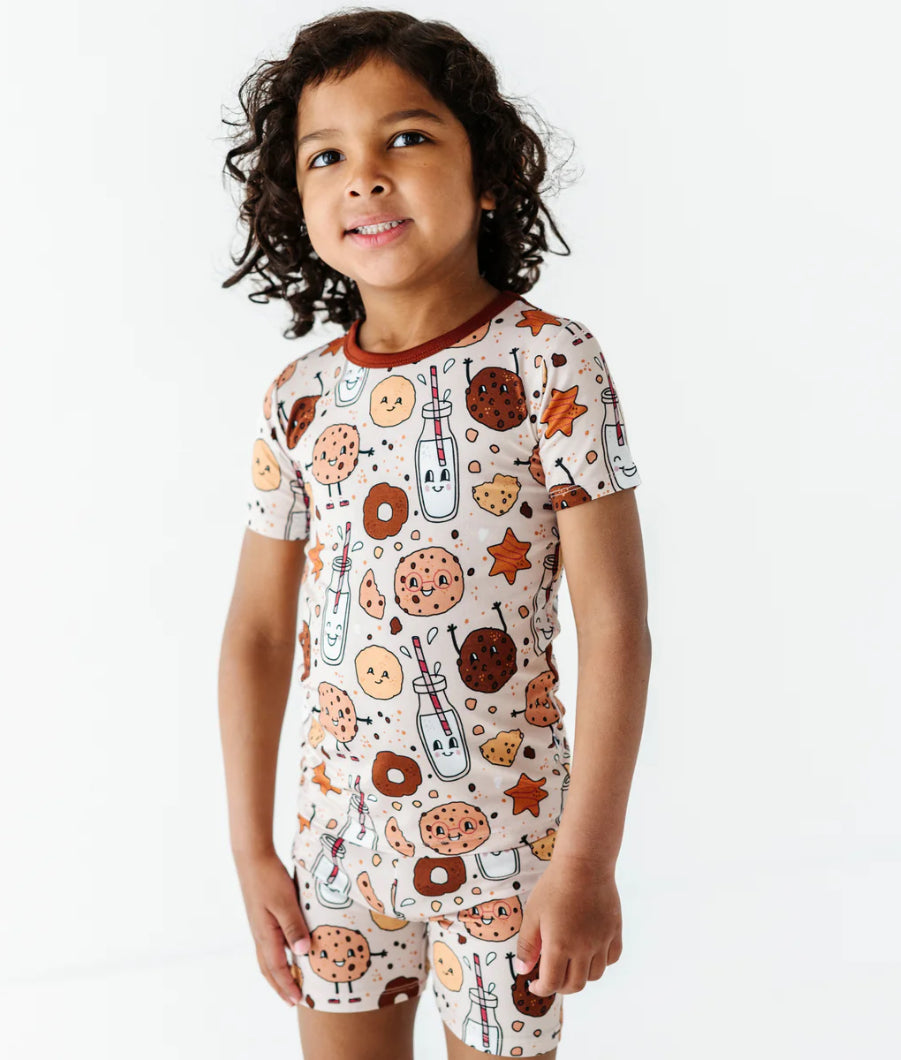 Toddler/Big Kid Pajamas- Short Sleeve and Shorts- RETRO COOKIES- EVERYTHING I DOUGH