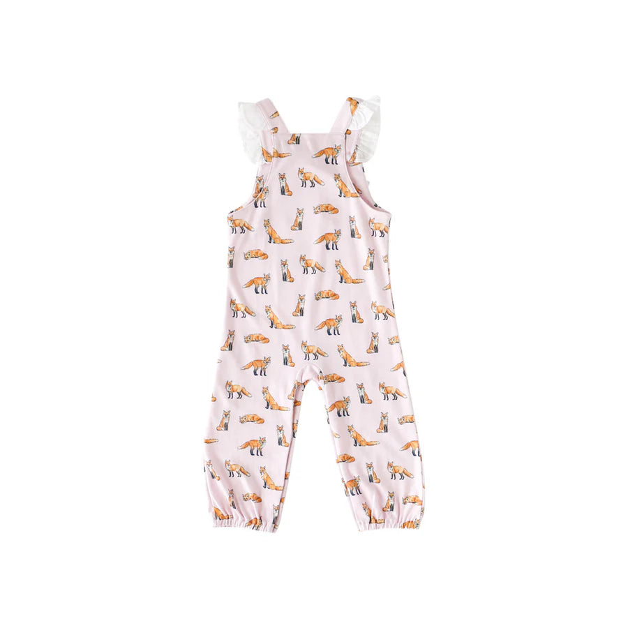 Ruffle Romper- PINK FOX