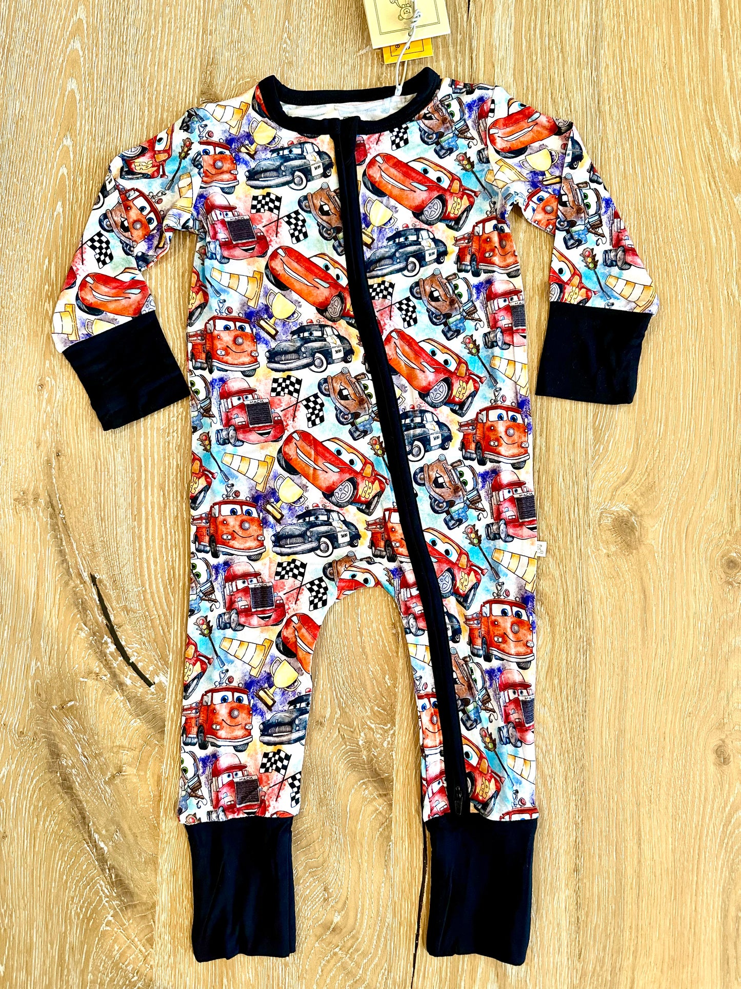 Bamboo Zippy Romper- CARS GO VROOM