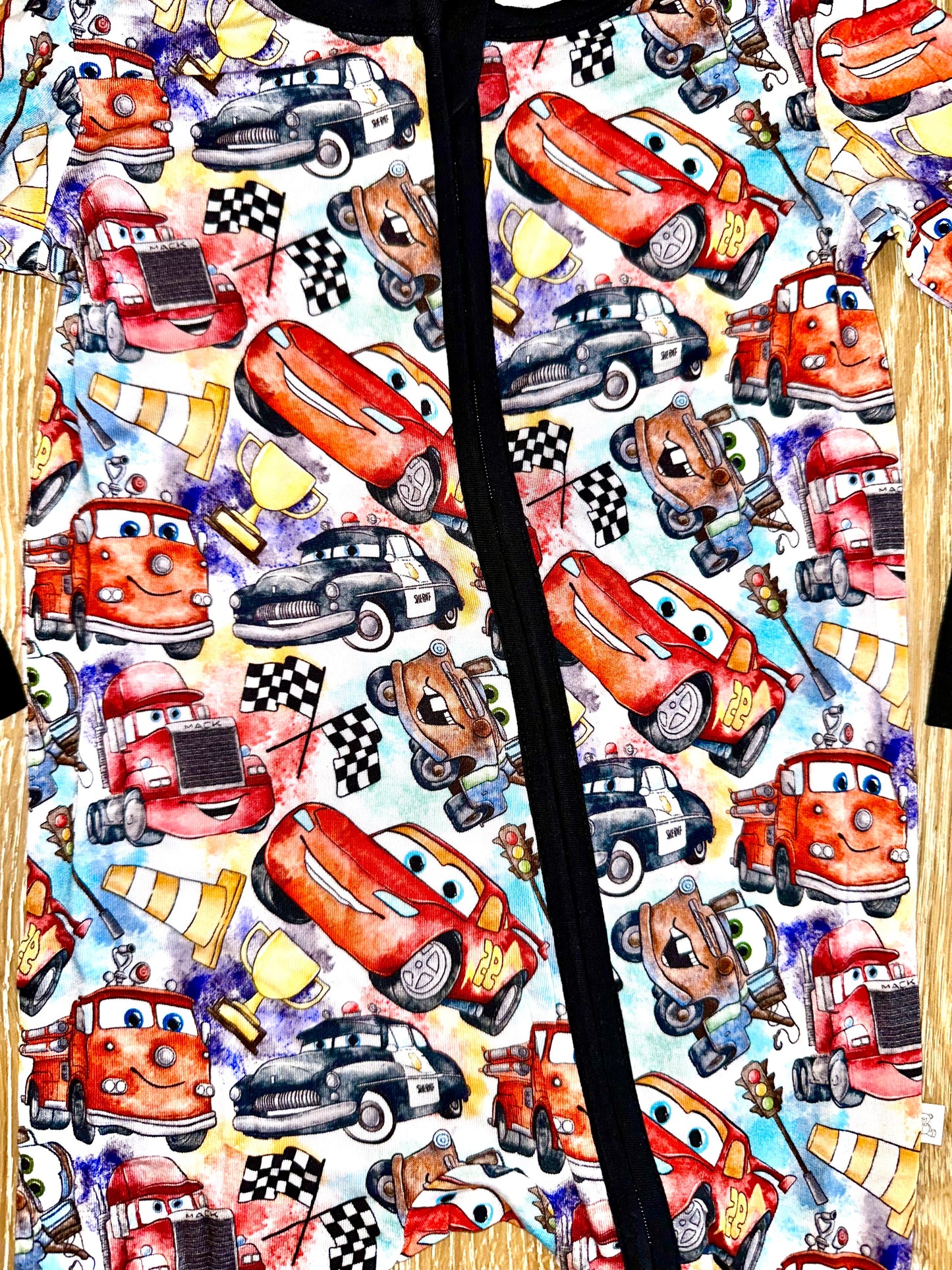 Bamboo Zippy Romper- CARS GO VROOM