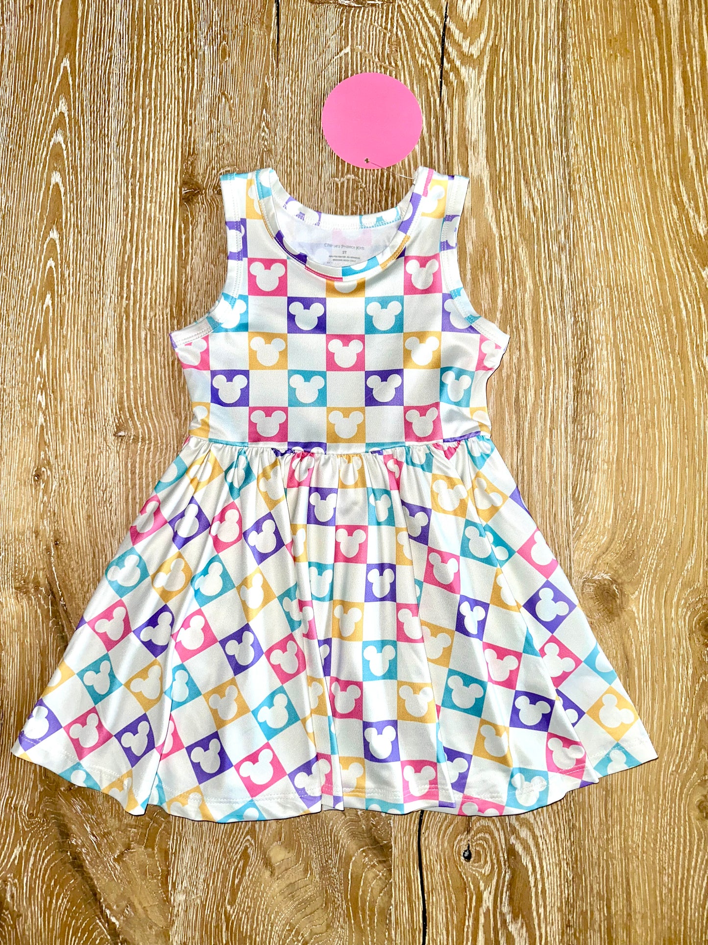Girls Performance Tank Twirl Dress with Pockets- MAGIC PASTEL MICKEY EARS