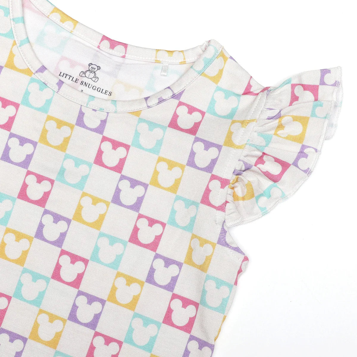 Bamboo Flutter Sleeve & Shorts Lounge Set (Olivia)- MICKEY PASTEL EARS