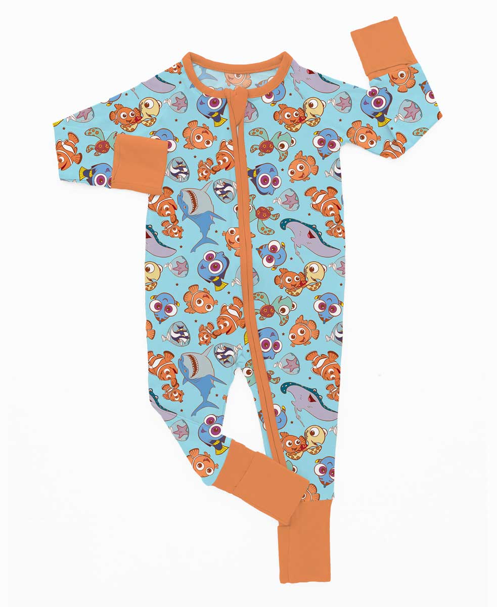 Bamboo Zippy Romper- MAGICAL NEMO REEF FRIENDS