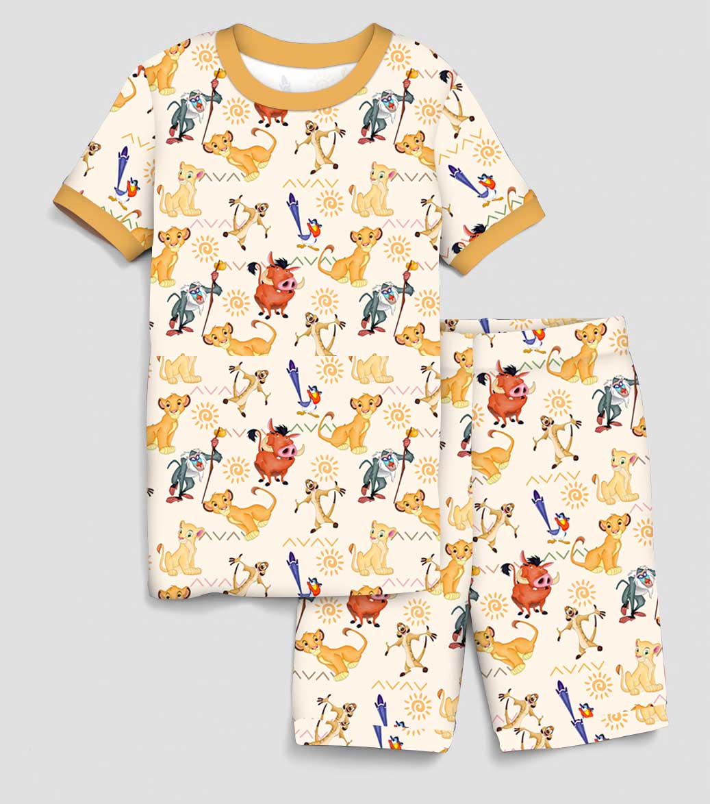 Bamboo Short Sleeve Shorts Lounge Set (Bentley)- PRIDELANDS LION KING