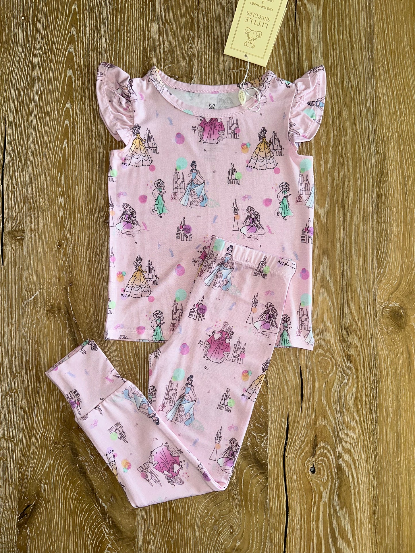 Bamboo Flutter Sleeve Pant Lounge Set (PENELOPE)- MAGICAL PRINCESS CASTLES