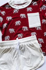 Bamboo Varsity T-Shirt & Short Set- ELEPHANT