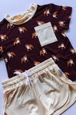 Bamboo Varsity T-Shirt & Short Set- MAROON BULLDOG MSU