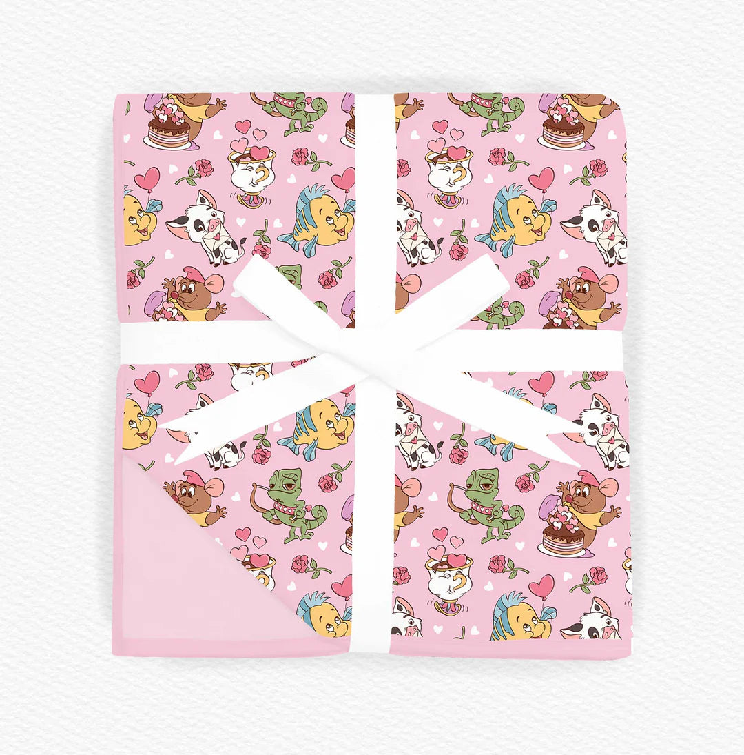 3 Layer Non Quilted Bamboo Blanket 50X65- TRUE LOVE SWEET SIDEKICKS