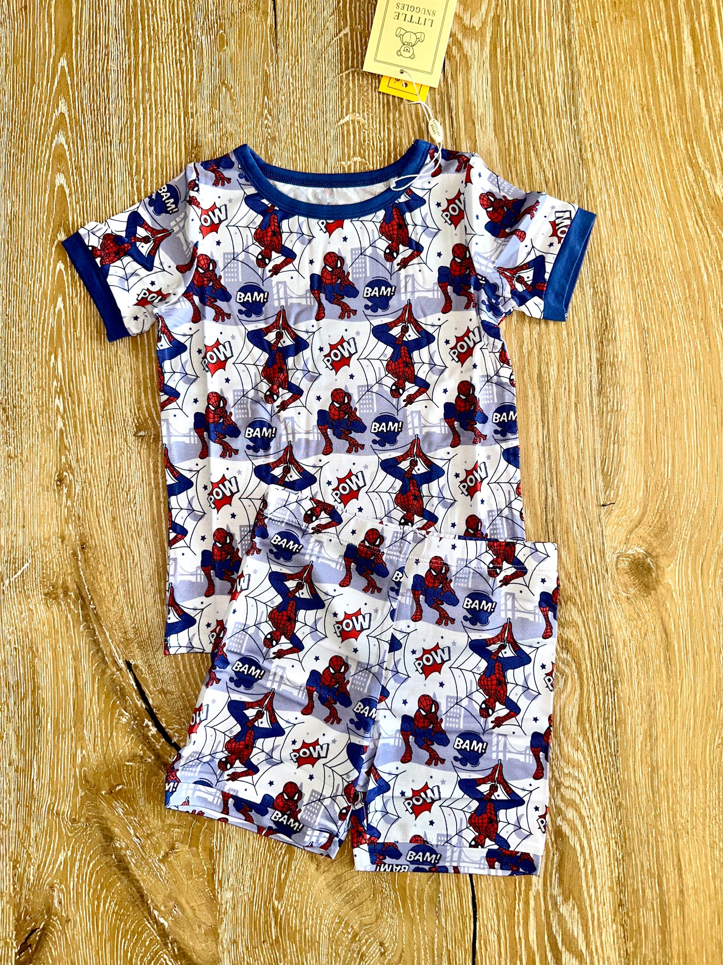 Bamboo Short Sleeve Shorts Lounge Set (BENTLEY)- SUMMER LOVE BAM POW SPIDEY