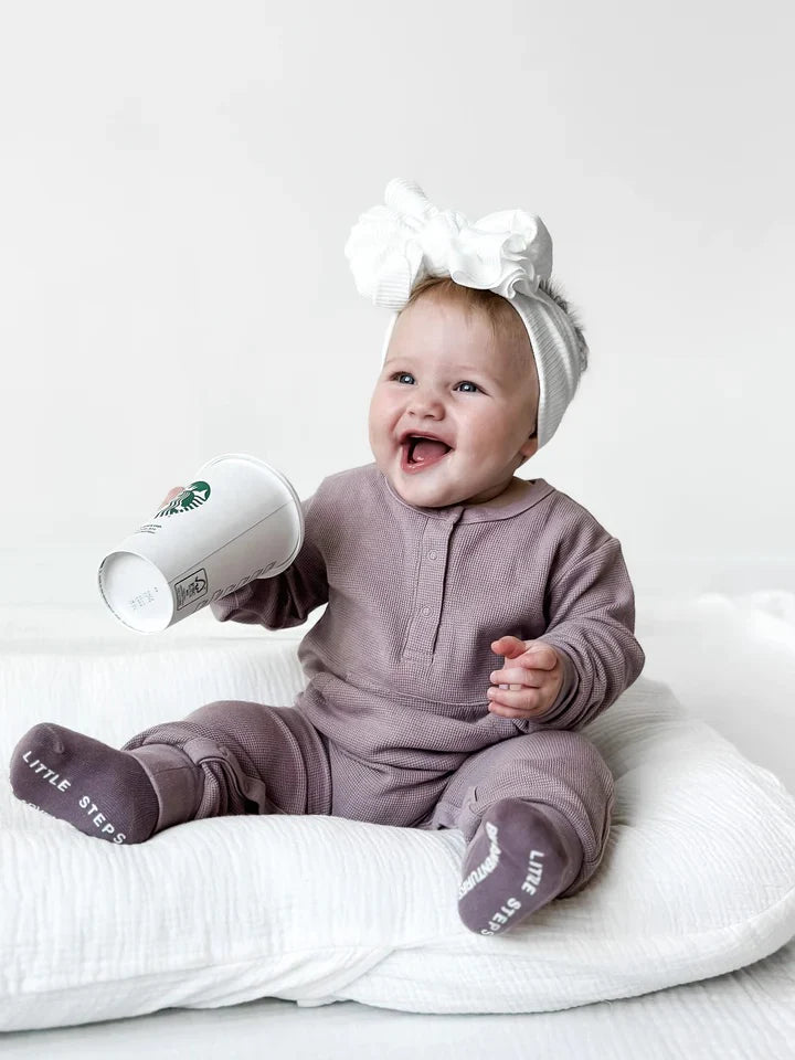 Little Bipsy Waffle Romper- THISTLE
