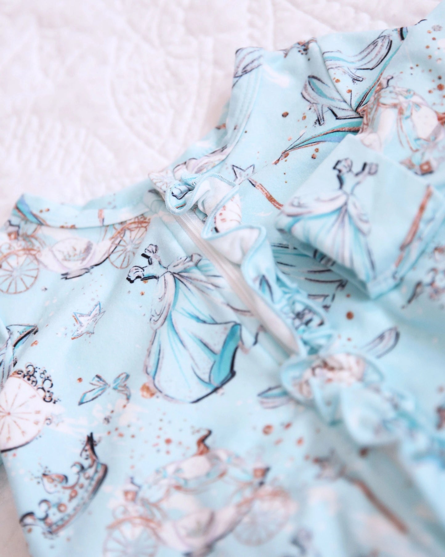 Bamboo Ruffle Zipper Romper (IVY)- FAIRY TALE PRINCESS