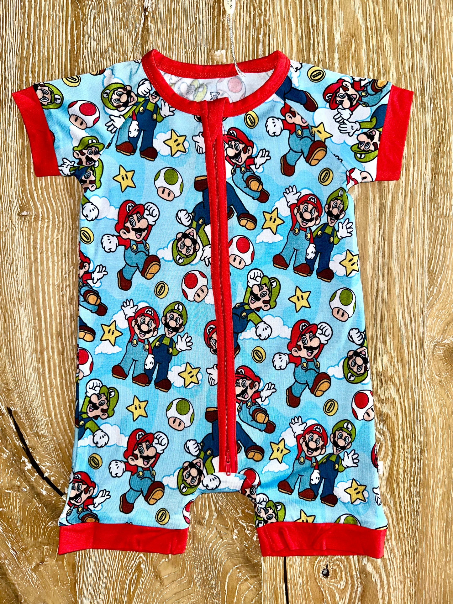 Bamboo Shortie Romper- MARIO