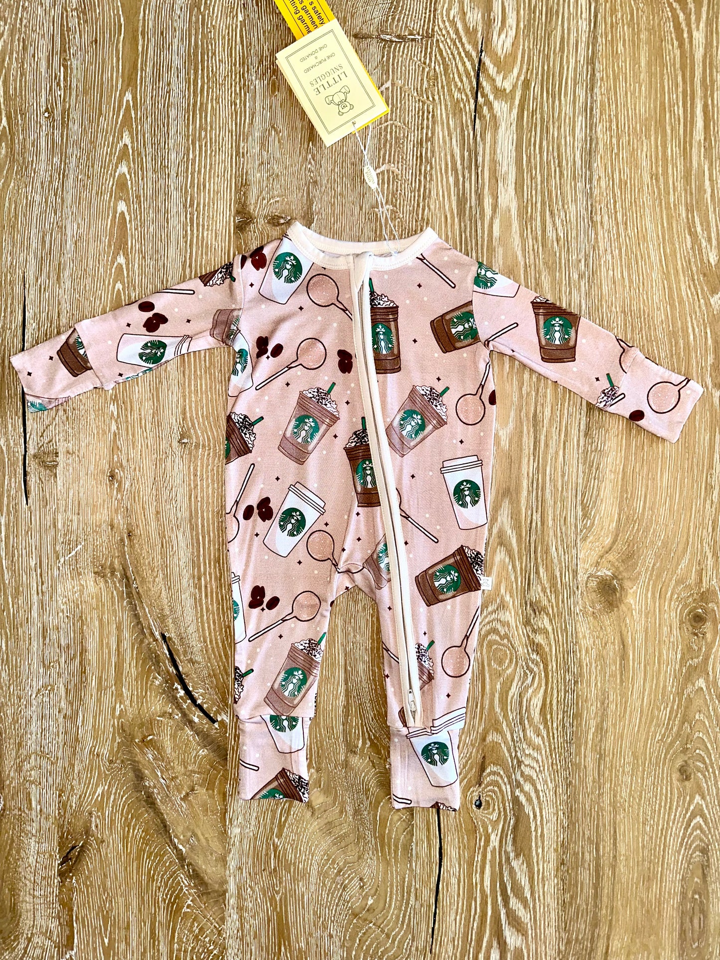 Bamboo Zippy Romper- Mocha Latte