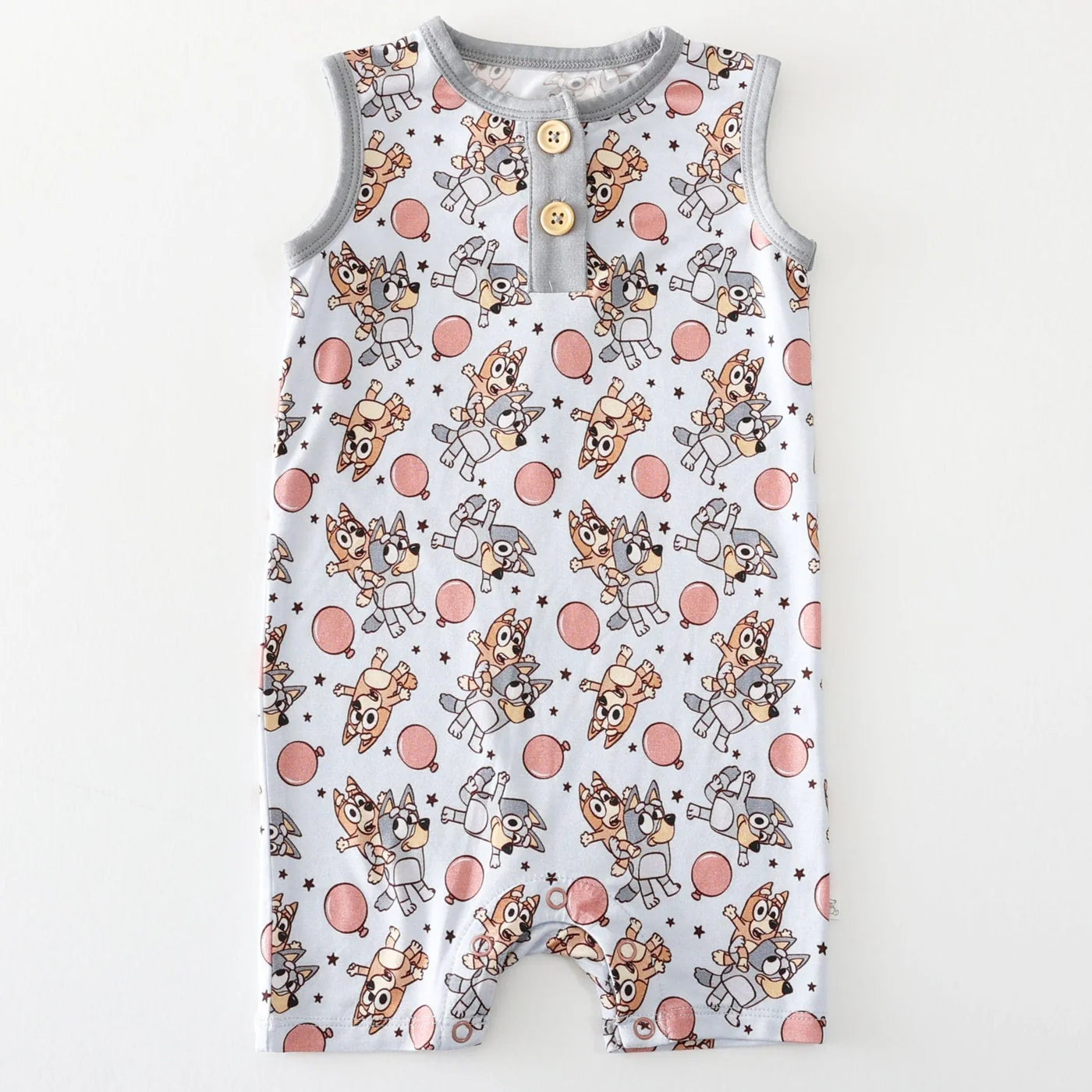 Bamboo Shortie Tank Romper (HANK)- BIRTHDAY PUPS