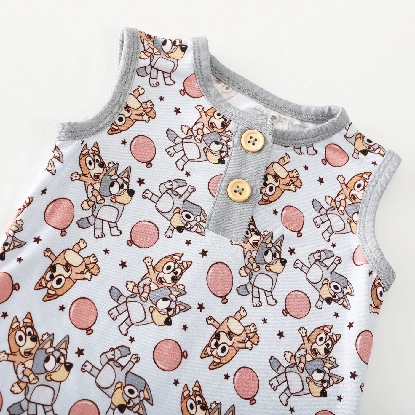 Bamboo Shortie Tank Romper (HANK)- BIRTHDAY PUPS