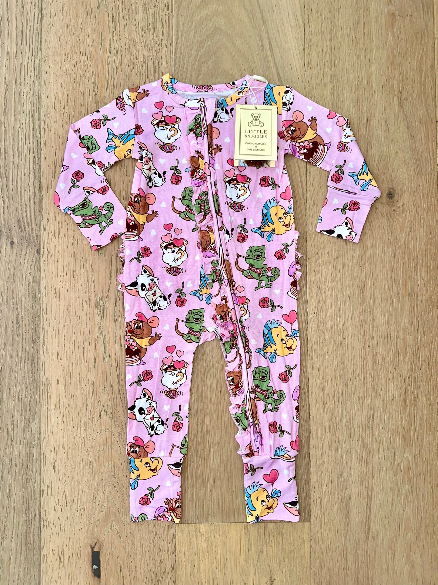Bamboo Ruffle Zipper Romper (IVY)- TRUE LOVE SWEET SIDEKICKS